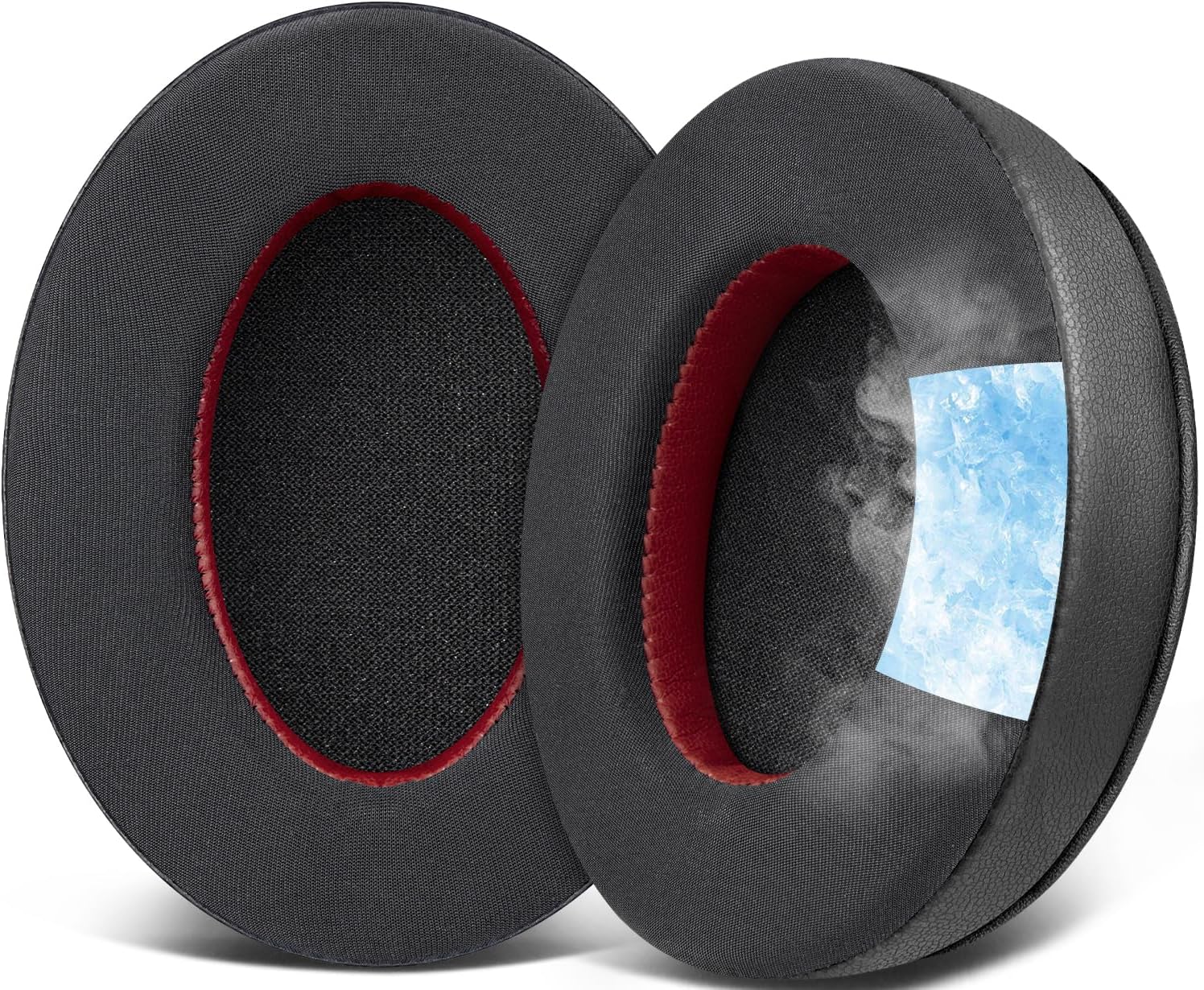 SOULWIT Cooling Gel Replacement Earpads Cushions for HyperX Cloud 1/2/3/Pro/Core/, Cloud Alpha/Flight/Stinger Series, CloudX Stinger/Flight Series Headset - Black