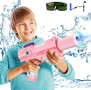 Electric Water Gun with Flashing Lights,Automatic Water Guns for Kids Adults,Outdoor Toys Summer Water Party Toys Festival Prezzie for 6+ Year Old Girls