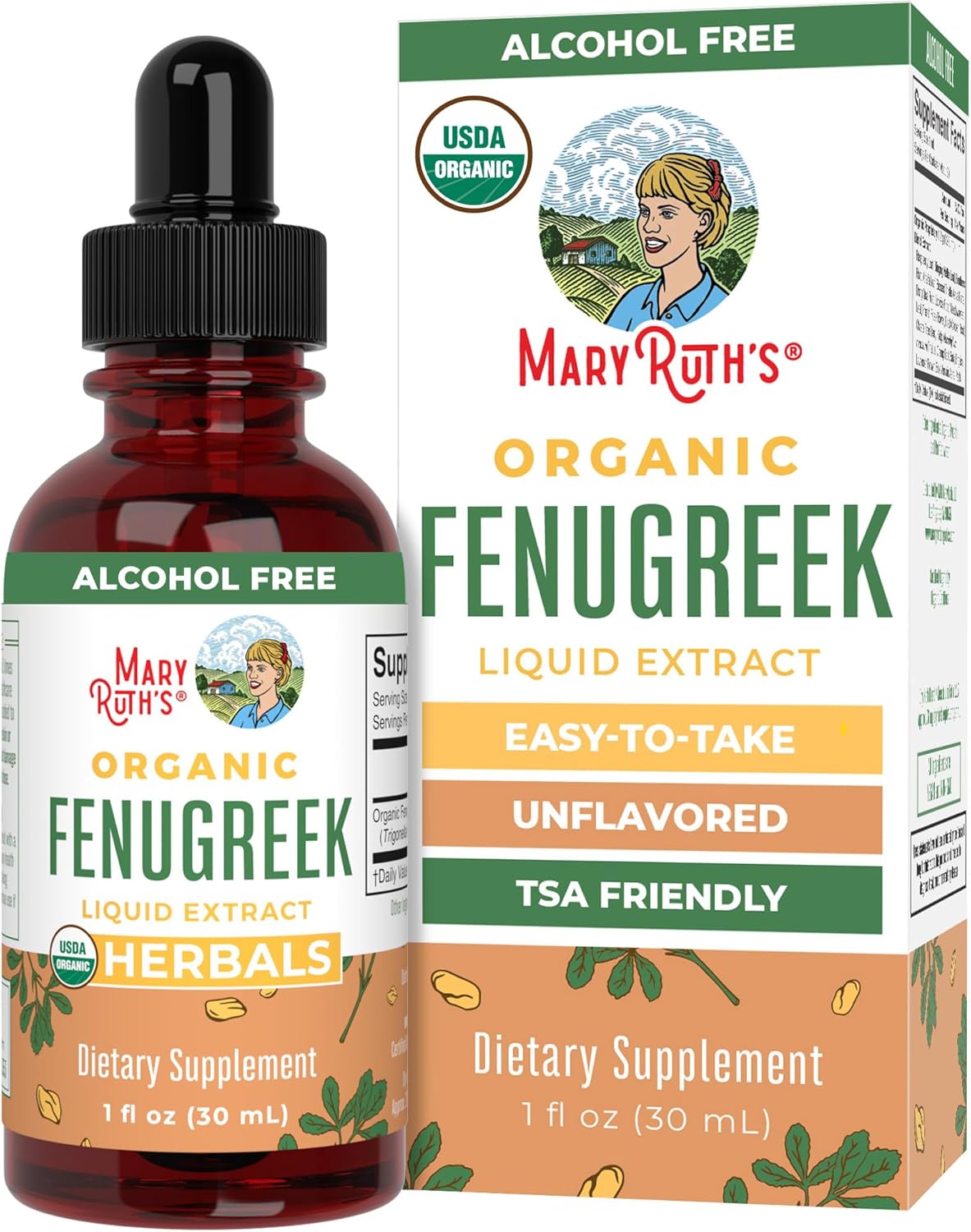 Organic Fenugreek Seed Liquid Extract by MaryRuth's | USDA Organic | Easy-to-Take | Fenugreek Seeds Supplement | Herbal Extract | Vegan | Gluten Free | Sugar Free | Non-GMO | 30 Servings
