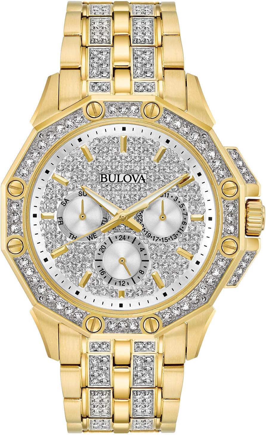 Bulova Men's Crystal Octava Chronograph Quartz Watch, Pave Crystal Dial