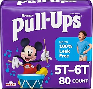 Pull-Ups Boys' Potty Training Pants, 5T-6T (46+ lbs), 80 Count (2 Packs of 40)