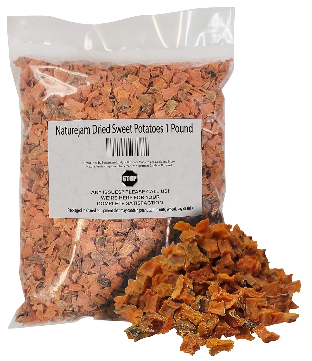 Naturejam Dried Sweet Potatoes 1 Pound Bulk-Heat Sealed in a Poly Bag-Dehydrated Dried Vegetables