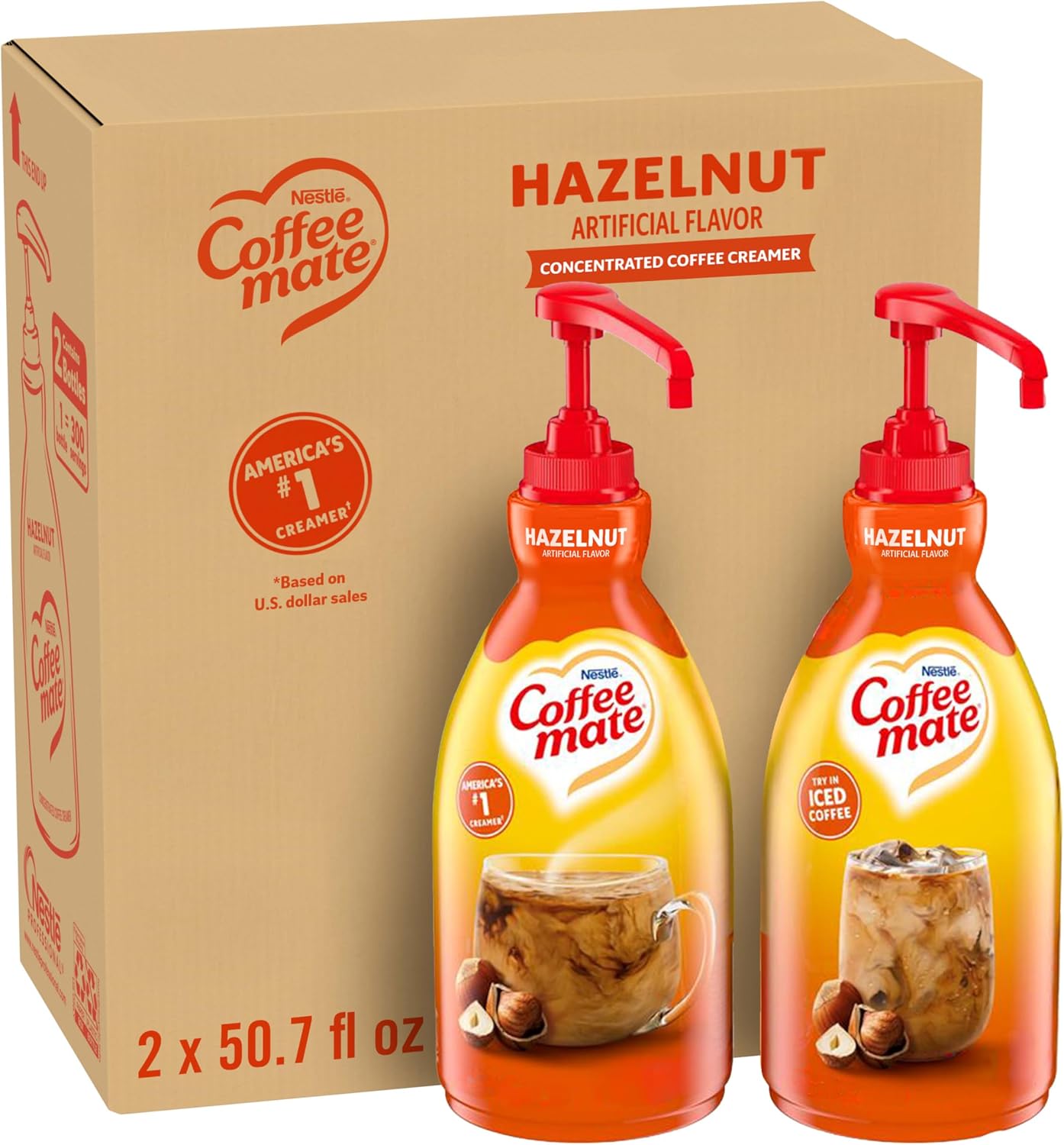 2-pk Nestle Hazelnut Concd Creamer, 1438g Pump bo