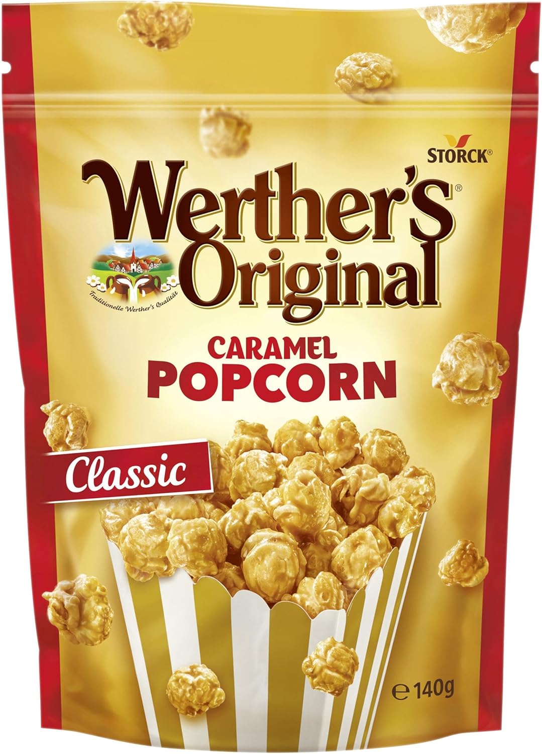 Werther's Original Caramel Popcorn, Gourmet Popcorn with a Caramel Twist, 140 g (Pack of 1)