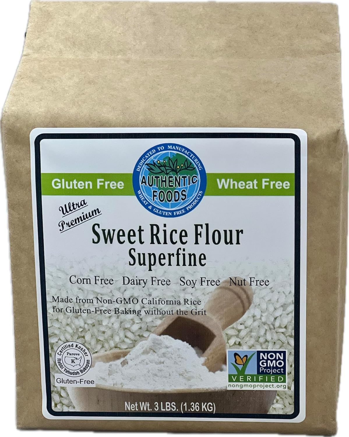 Authentic Foods Superfine Sweet Rice Flour - 3lb