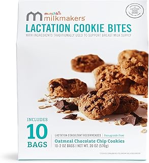Munchkin Milkmakers Lactation Cookie Bites, Oatmeal Chocolate Chip, 10 Ct