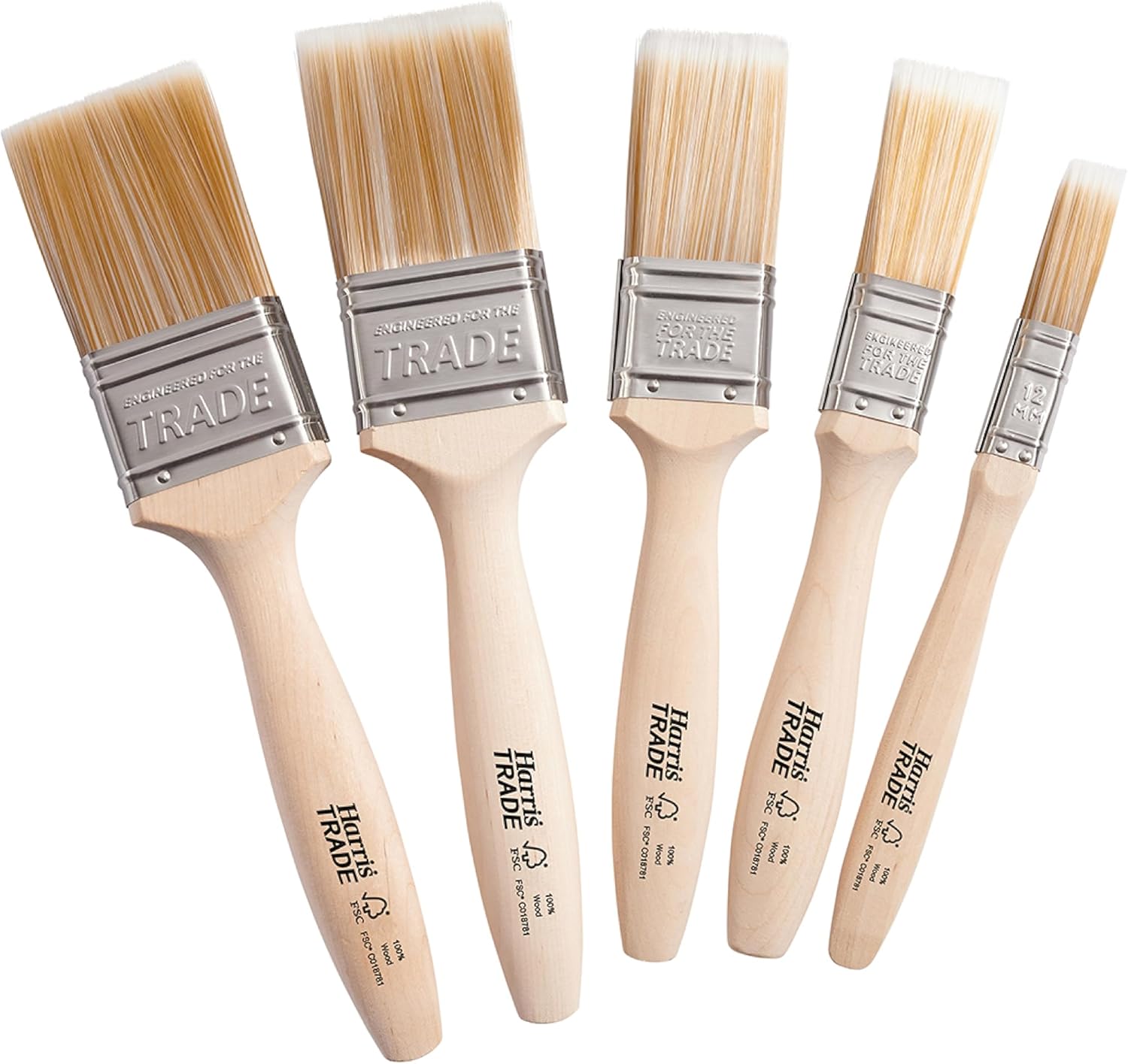 Harris Trade Paint Brush Multi-Pack, Pack of 5, 0.5", 1", 1.5", 2"