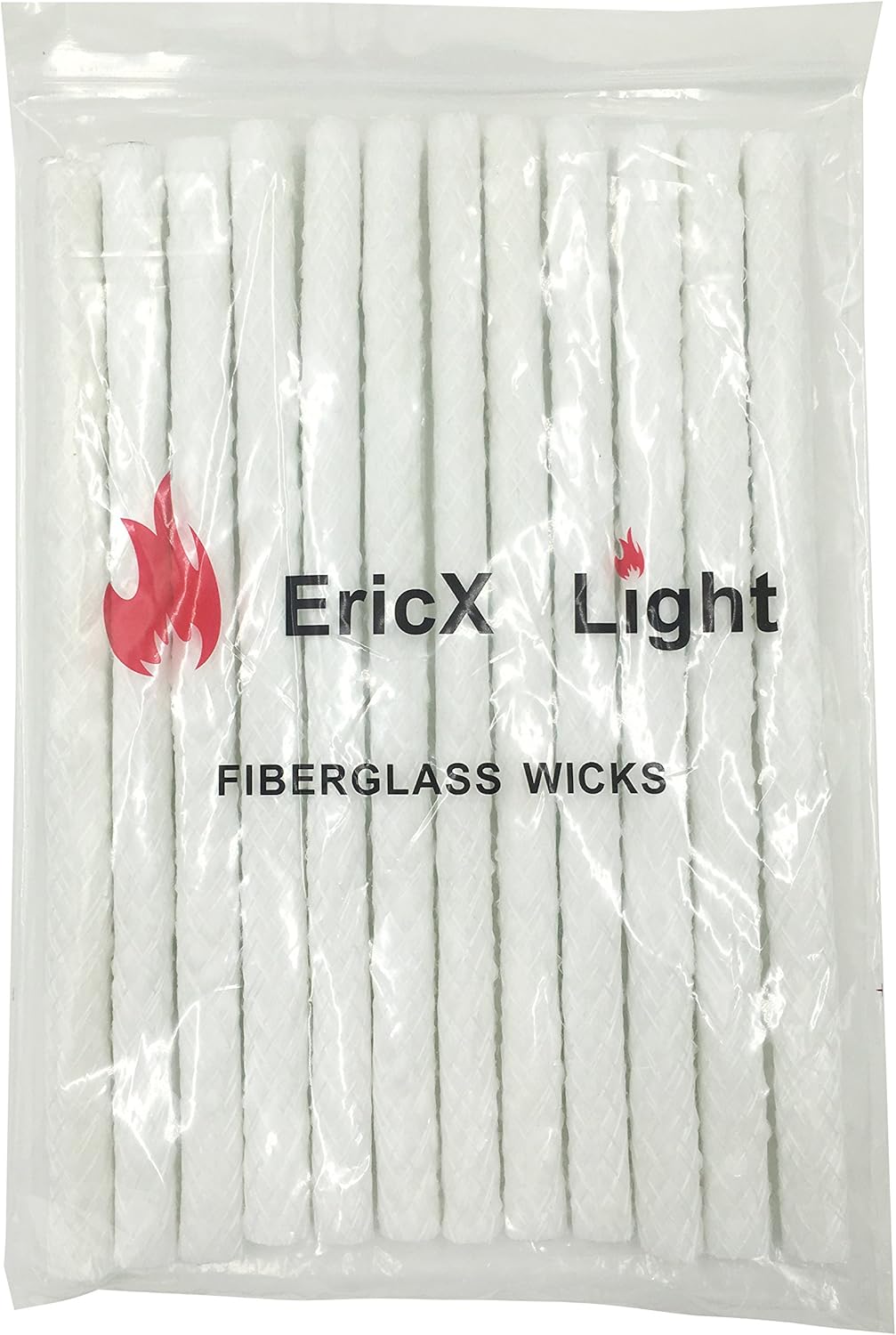 EricX Light Long Life Fiberglass Replacement Wicks for Tiki Torch - 12 Piece - 0.5 by 9.85 Inch