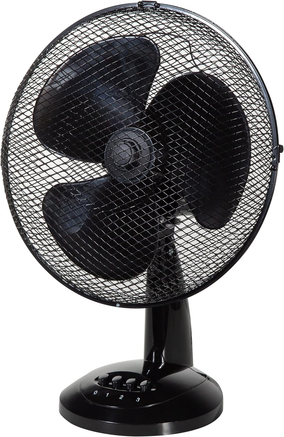 Zanussi 12" Inch, Lightweight, Portable Desk Fan, 3 Speed Settings, Wide-Angled Oscillation, Powerful Airflow, Quiet Operation, Perfect for Bedroom or Office, Black - ZNPDF1221B