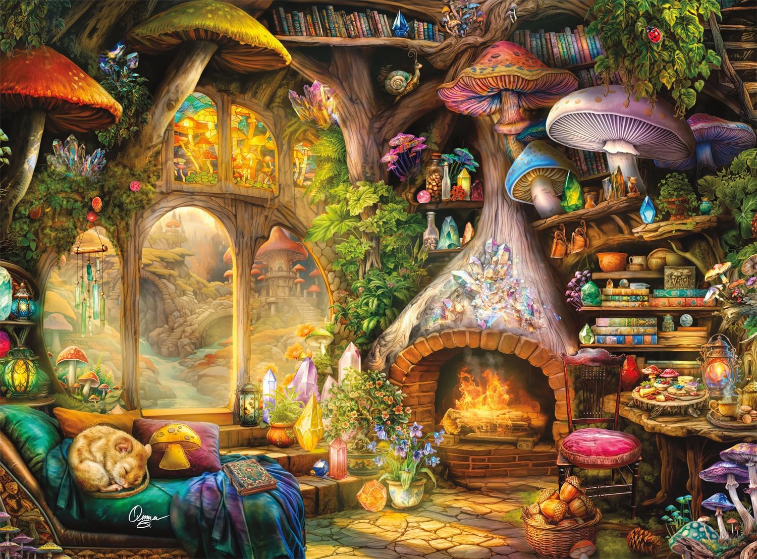 Buffalo Games - Aimee Stewart - Merry Mushroom Cottage - 1000 Piece Jigsaw Puzzle for Adults - Challenging Puzzle Perfect for Game Nights - Finished Size is 26.75 x 19.75