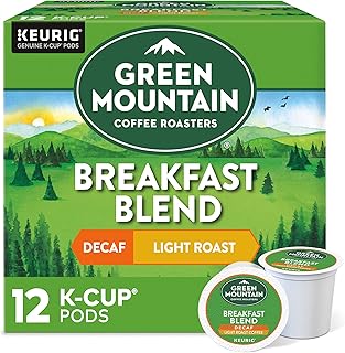 Green Mountain Keurig Decaf Coffee Breakfast Blend, 0.31 Ounce (Pack of 12)