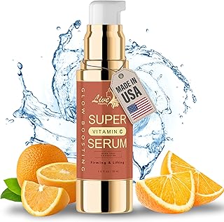 Live Healthy Super Vitamin C Serum - Natural Vitamin C Face Serum - Anti Aging & Brightening for Wrinkles, Fine Lines, Age Spots, Dark Circles, Pore Reducing Serum - Made in USA - 1 fl. oz