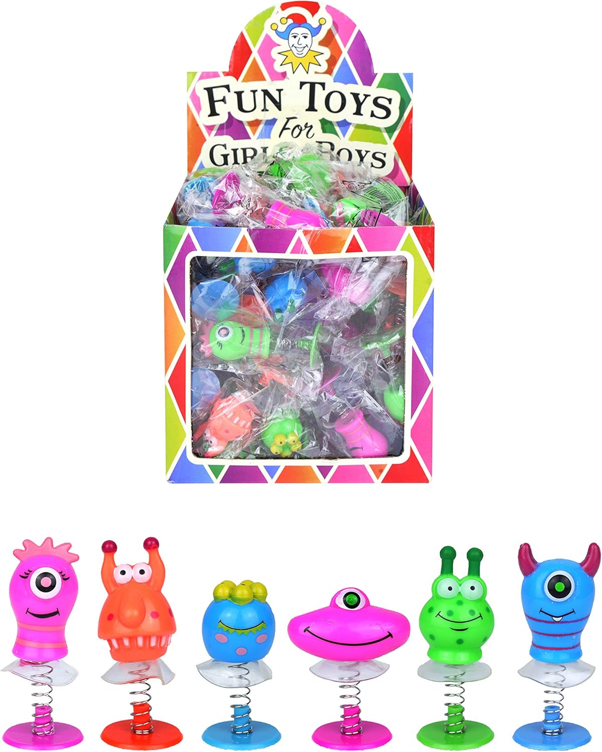 Henbrandt 6 x Monster Jump Ups Pop Up Monsters Kids Party Bag Loot Fillers Classroom Rewards Lucky Dip Prizes Party Favours for Boys and Girls