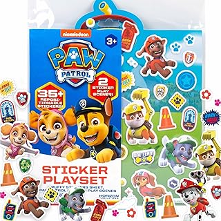 Paw Patrol Sticker Playset, Over 35 Repositionable Paw Patrol Stickers, 2 Sticker Play Scenes