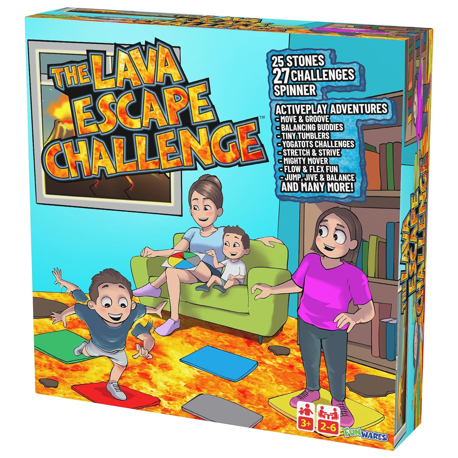 Funwares The Lava Escape Challenge Games for Kids, Indoor and Outdoor Active and Educational Play for Kids Ages 4-8