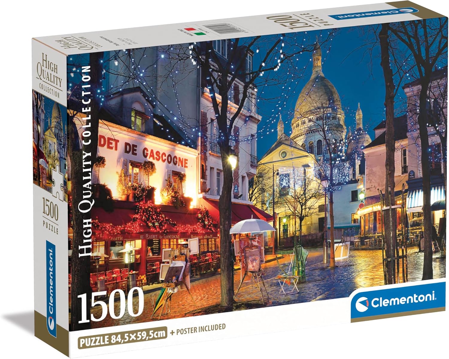 Clementoni Jigsaw Puzzle Collection - Paris Montmartre 1500 Pieces - Poster Included, Puzzle For Adults 14-99 Years, Gift For Men/Women, City, Paris, France, Made In Italy, 31709