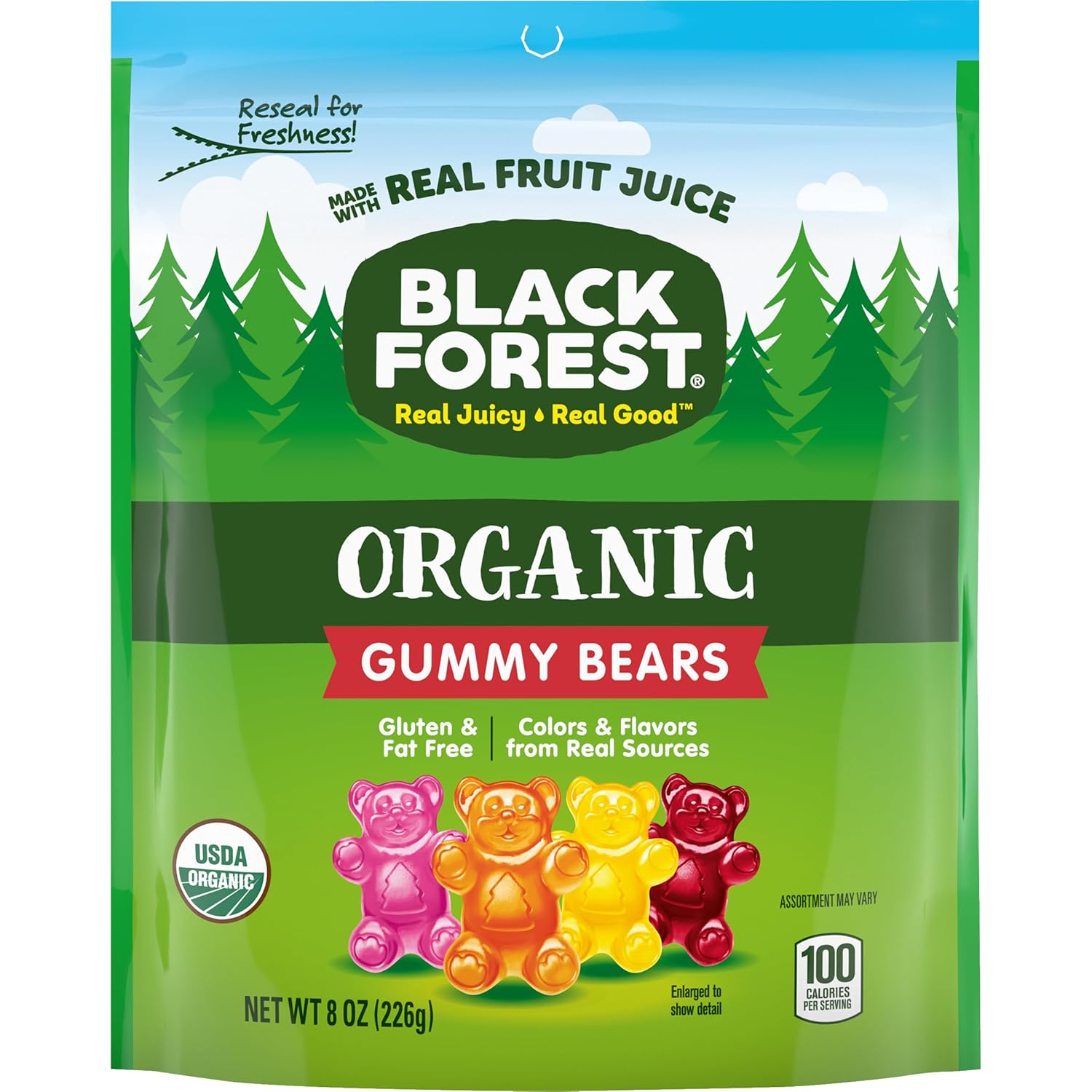 Black Forest Organic Gummy Bears Candy, 8 Ounce Bags (Pack of 6)