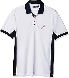 Nautica Men's Short Sleeve Color Block Performance Pique Polo Shirt