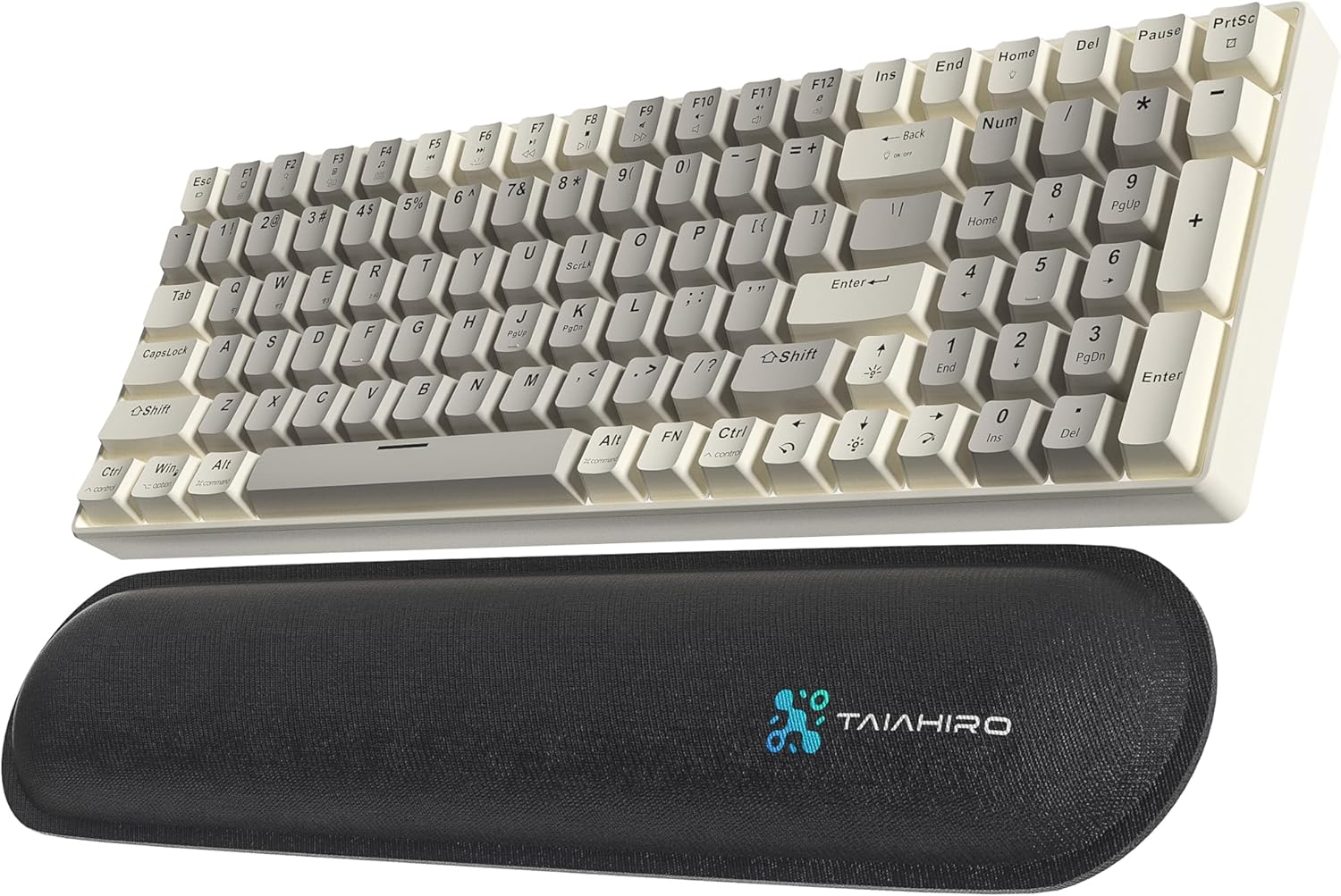 Creamy Mechanical Keyboard Wireless - 100 Keys Hot-Swappable Retro Design, Silent Linear Switches, 3-Mode (BT/2.4G/USB-C), RGB Backlit, 3000mAh, Ergonomic Wrist Rest for Win/Mac Gaming & Typing