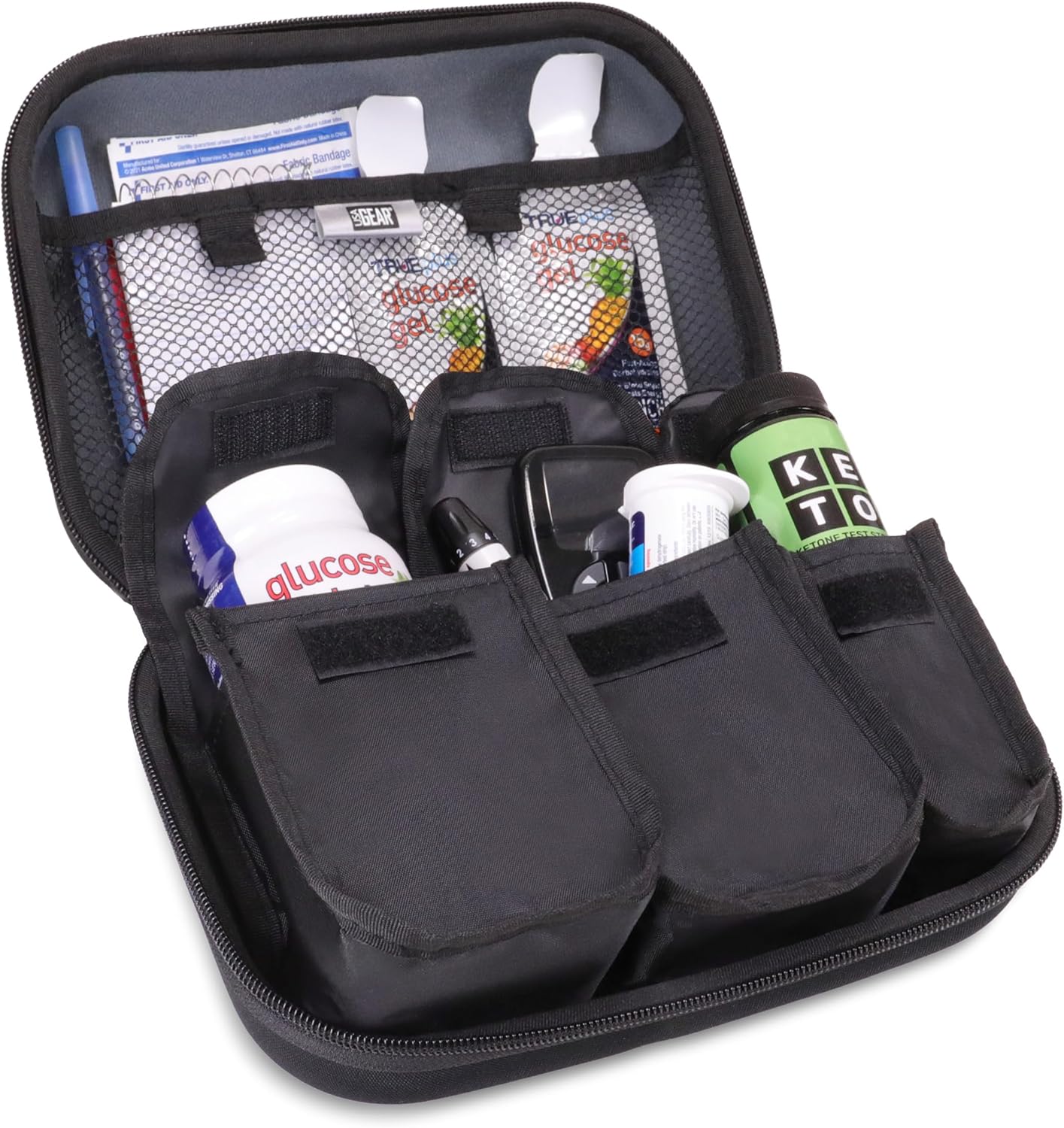 USA Gear Diabetic Supplies Travel Case Organizer for Blood Glucose Monitoring Systems, Syringes, Pens, Insulin Vials & Lancets - ACCU-CHEK Nano, Bayer Contour, TRUEtest and More Kits