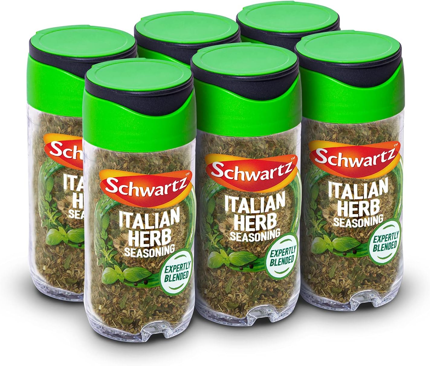 Schwartz Italian Herb Seasoning 11 G | Jar | Pack of 6 | Intense flavour & Powerful Aroma | With Oregano, Thyme, Basil, and Parsley | Perfect for Tomato-Based Sauces, Bolognese, and Other Pasta Dishes