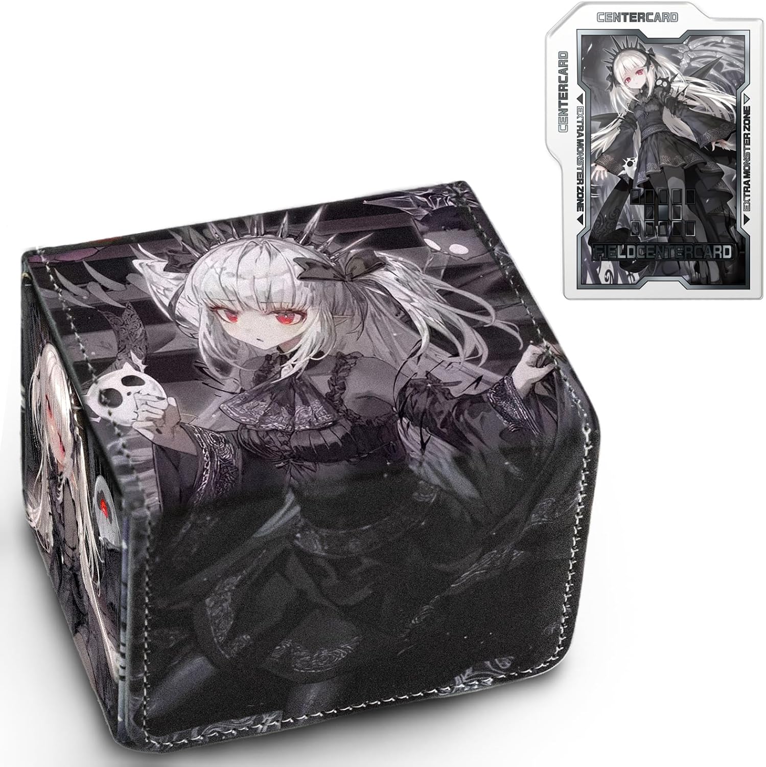 Card Deck Box Fits for YGO MTG,100+ Card Storage Box Trading Games PU Leather Storage Premium Deck Case (A-Bao A Qu)