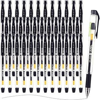 M&G 36 Pcs Gel Pens, 0.7mm Black Ink Gel Pens Medium Point, Large Capacity Gel Ink Rollerball Pens, Quick Drying Gel Pens with Plug in Pen Cover Smooth Writing for Office School Home Women Men