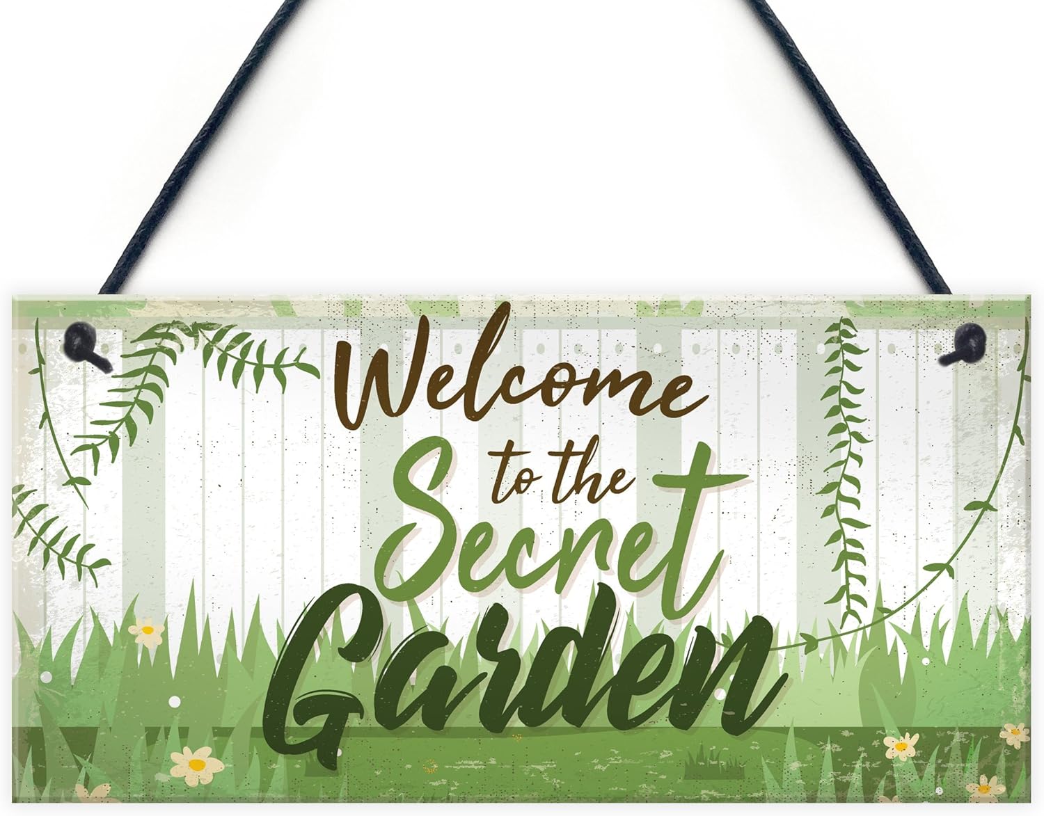 XLD Store Welcome to The Secret Garden Hanging Plaque Garden Shed Summerhouse Sign Gifts for Her