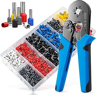Ferrule Crimping Tool Kit, LUNEY Wire Ferrule Kit with 1250PCS Wire End Ferrules & Crimper Plier, Self-adjustable Ratchet Tool Set for AWG 23-7 Electrical Wire Connectors, 0.25-10mm²…