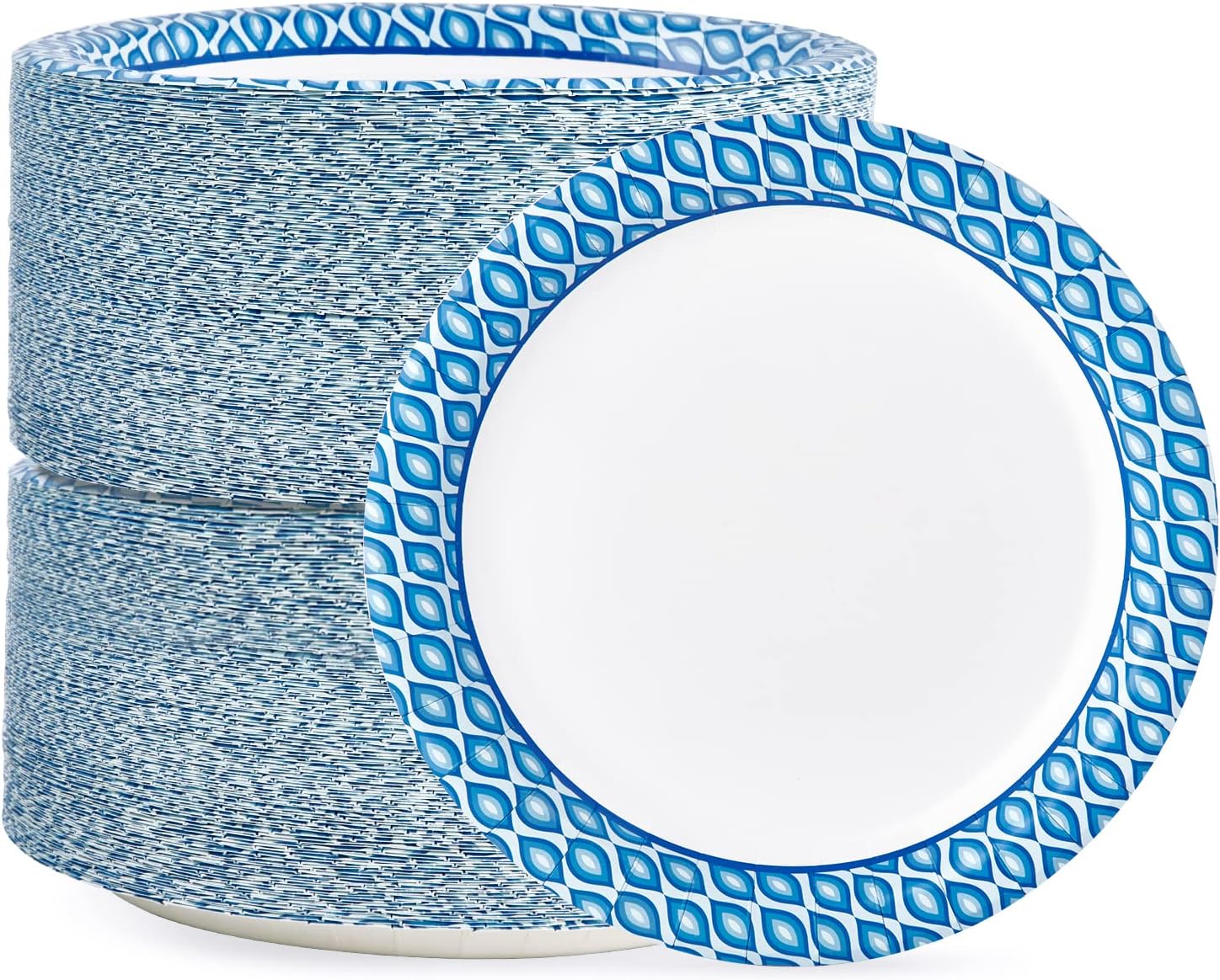 MUCHII 8.375 Inch Disposable Paper Plates, 300 Count Disposable Paper Plates, Soak Proof Paper Plates for Daily Use, Cut Proof Holiday Paper Plates for Family Gatherings, Parties, Picnic And So On