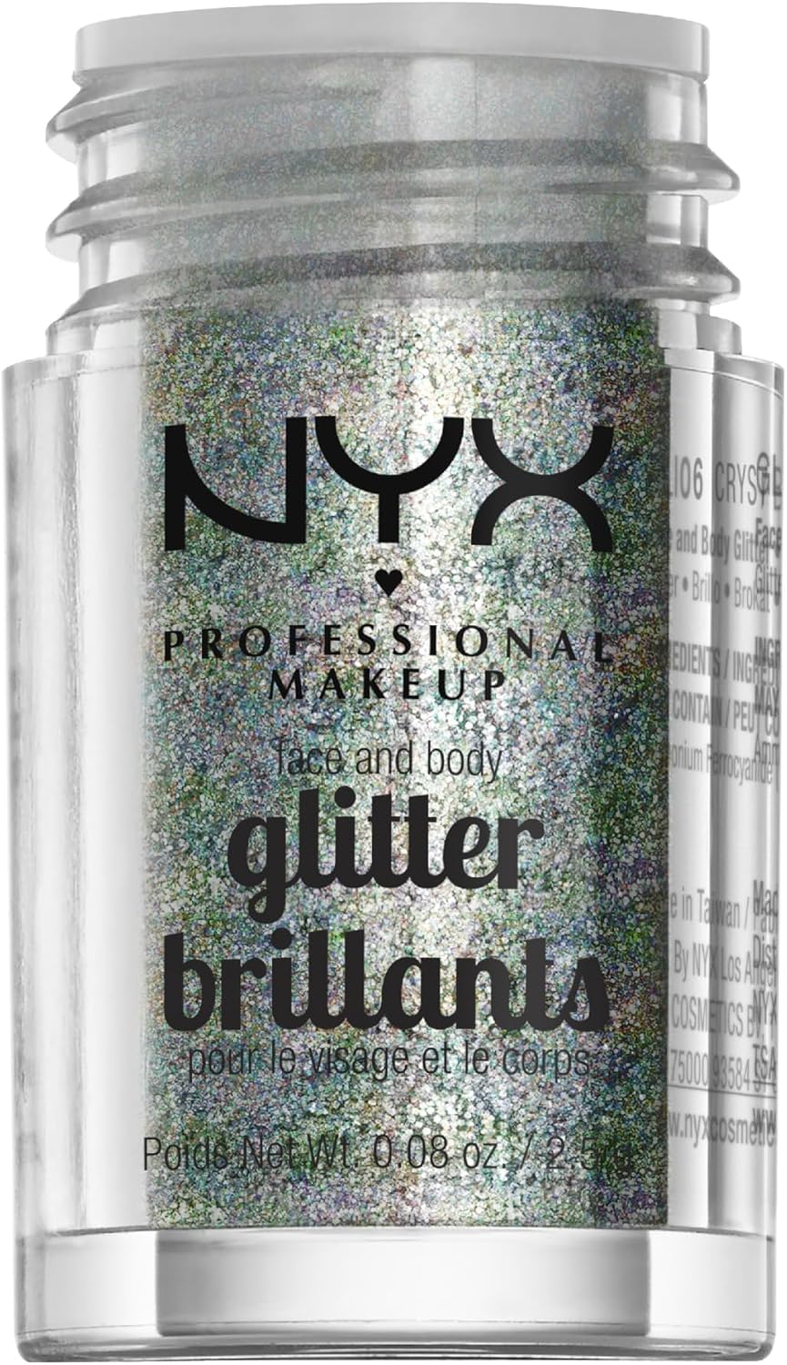 NYX PROFESSIONAL MAKEUP Face & Body Glitter, Crystal