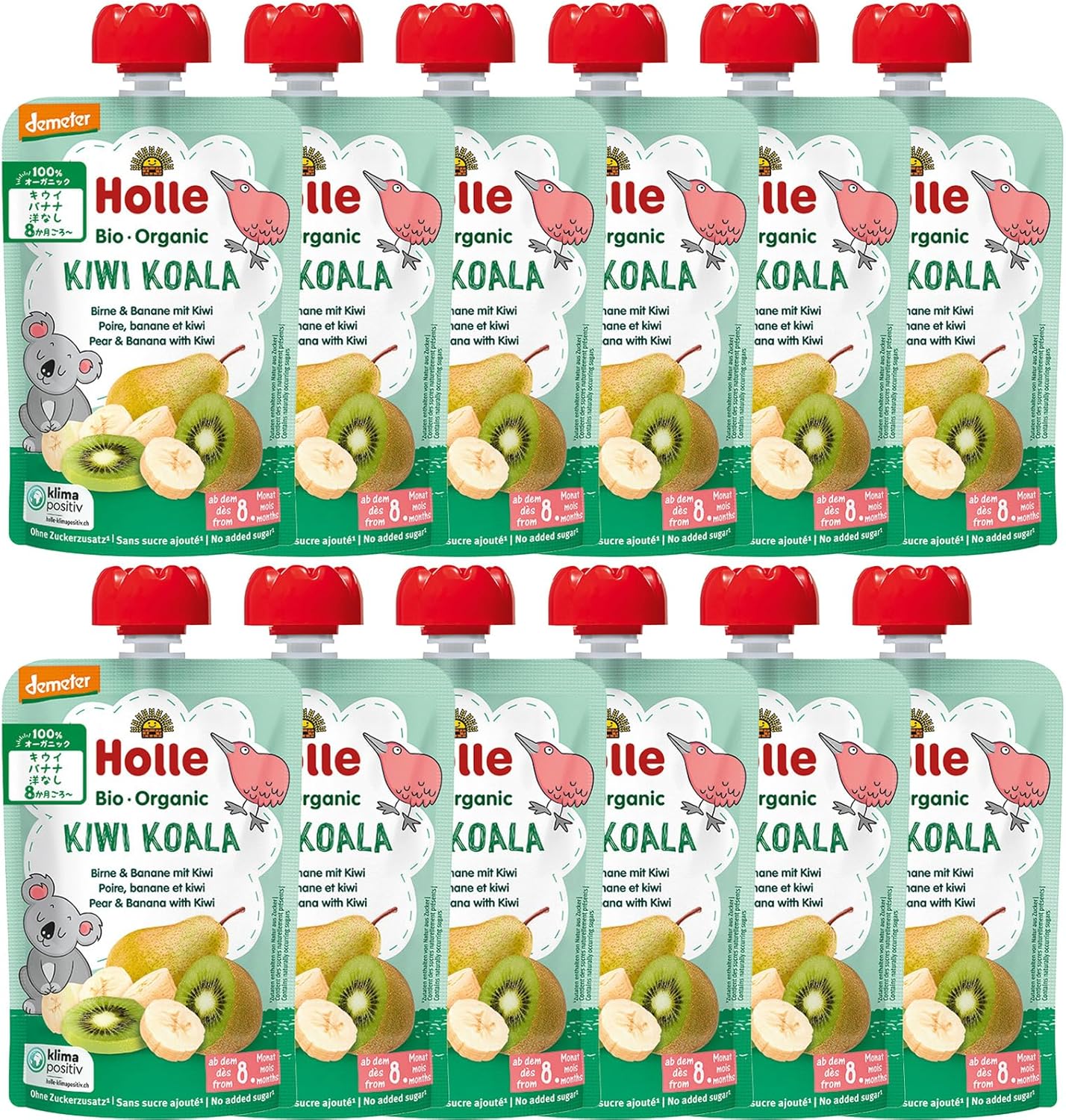 Holle Kiwi Koala - Pouch pear & banana with kiwi, pack of 12