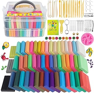 Polymer Clay Sets,50 Colors Modeling Clay for Kids,Oven Bake Clay DIY MODL Clay with Sculpting Tools and Accessories,for Kids Adult and Artist Friendly Polymer Clay Kits