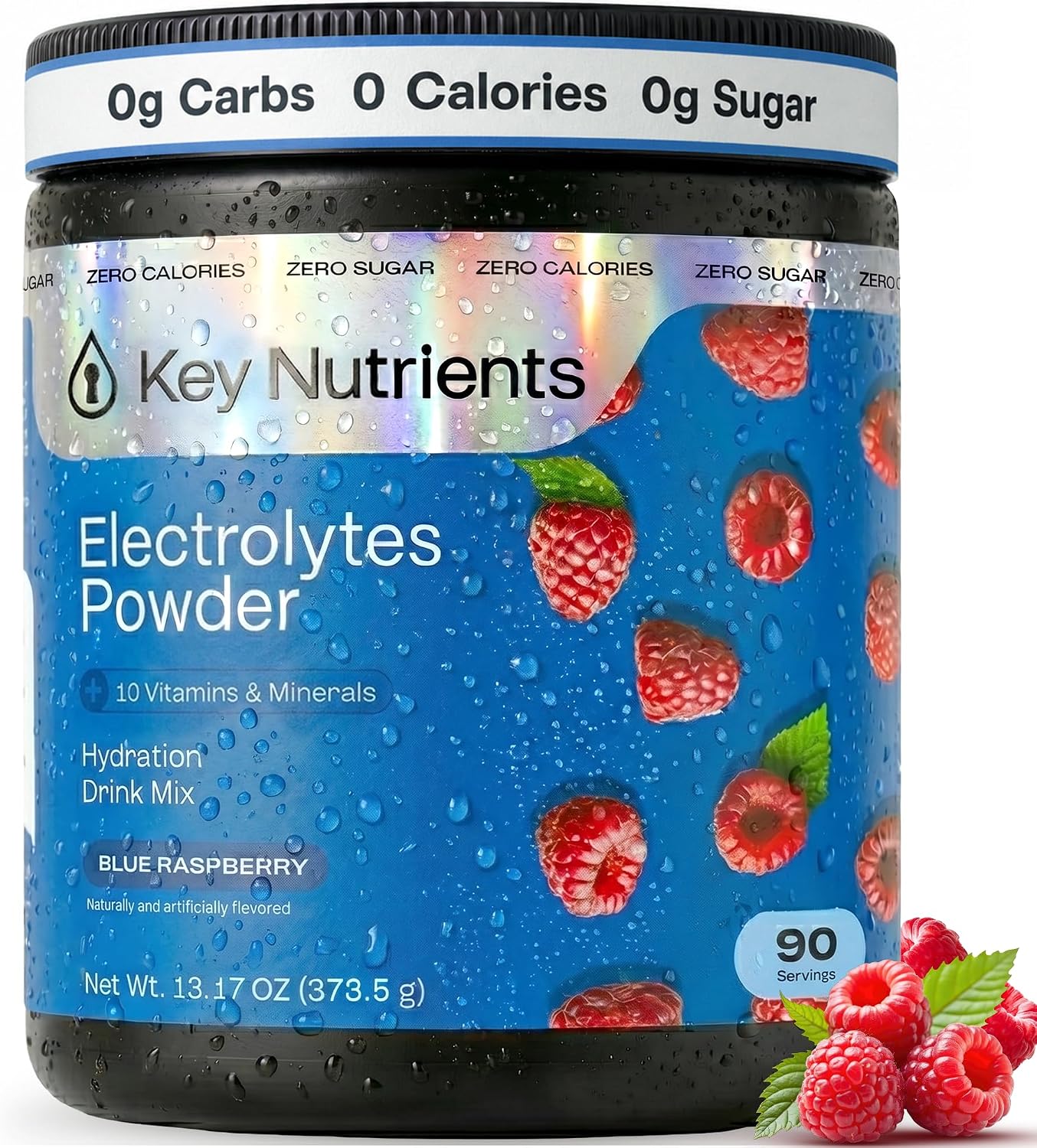 KEY NUTRIENTS Multivitamin Electrolytes Powder, Blue Raspberry, 90 Servings