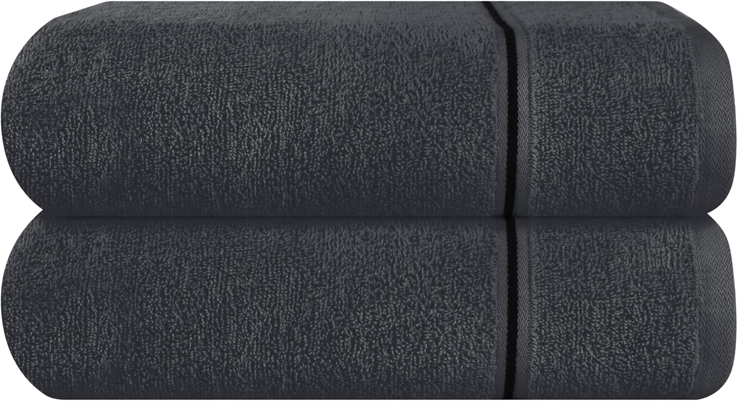 MyOwn Cotton 2 Pack Oversized Bath Towel Set 28x55 inches, Large Bath Towels, Ultra Absorbant Compact Quickdry & Lightweight Towel, Ideal for Gym Travel Camp Pool - Charcoal Grey