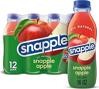 Snapple Apple Juice Drink, 16 fl oz recycled plastic bottle, Pack of 12