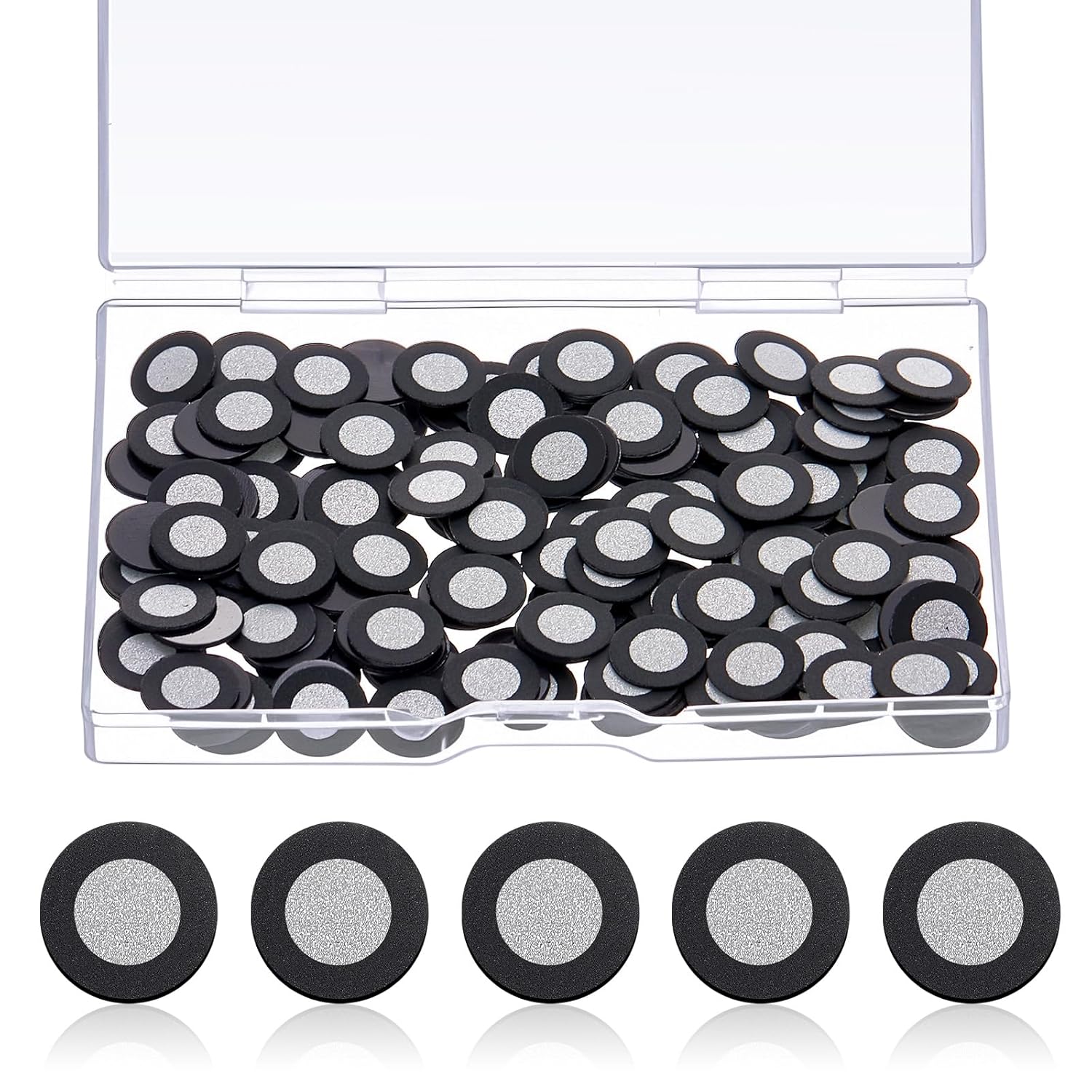 Kingdder 200 Pcs 3D Magnetic Tracking Dot for Scanner Scanning Reference Point Marker Diffuse Reflection Positioning Targets for 3D Scanning (Inner 6.0 mm Outer 10 mm)