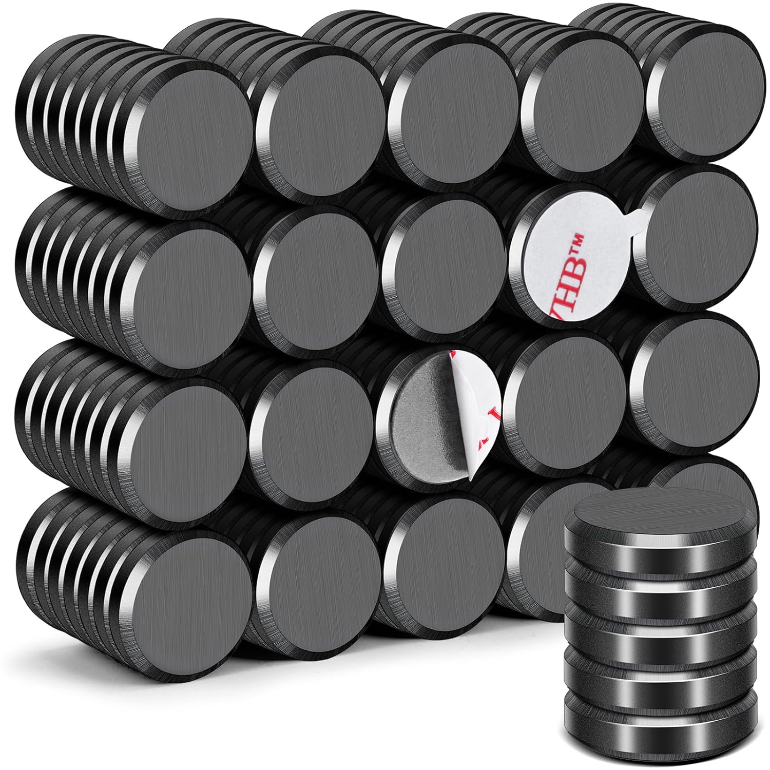 DIYMAG Ceramic Disc Magnets 68 Packs with Double-Sided Adhesive, Ceramic Industrial Magnets. Perfect for Fridge, DIY, Building, Scientific, Craft, and Office Magnets