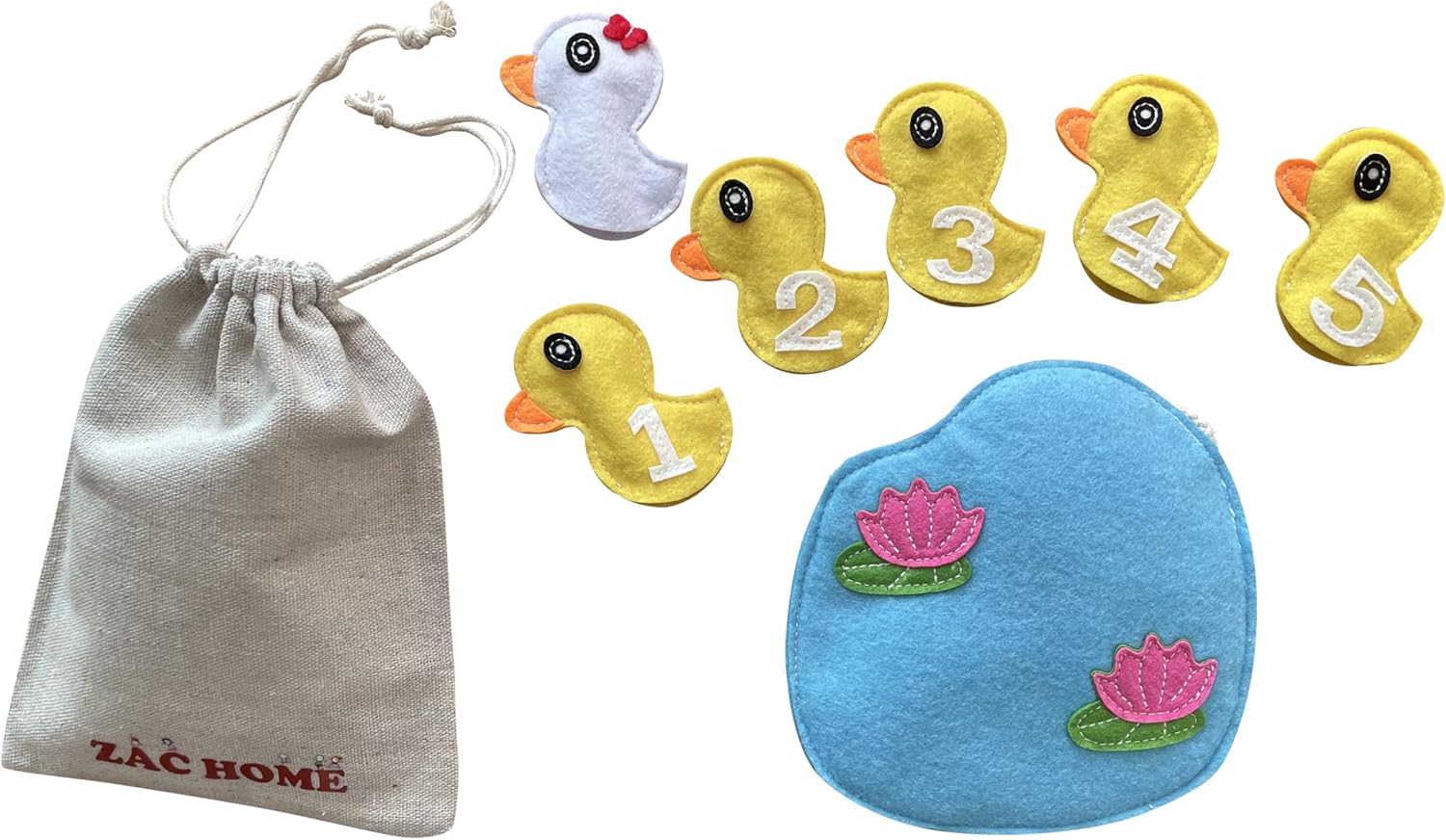 5 Little Ducks Nursery Rhyme Finger Puppet