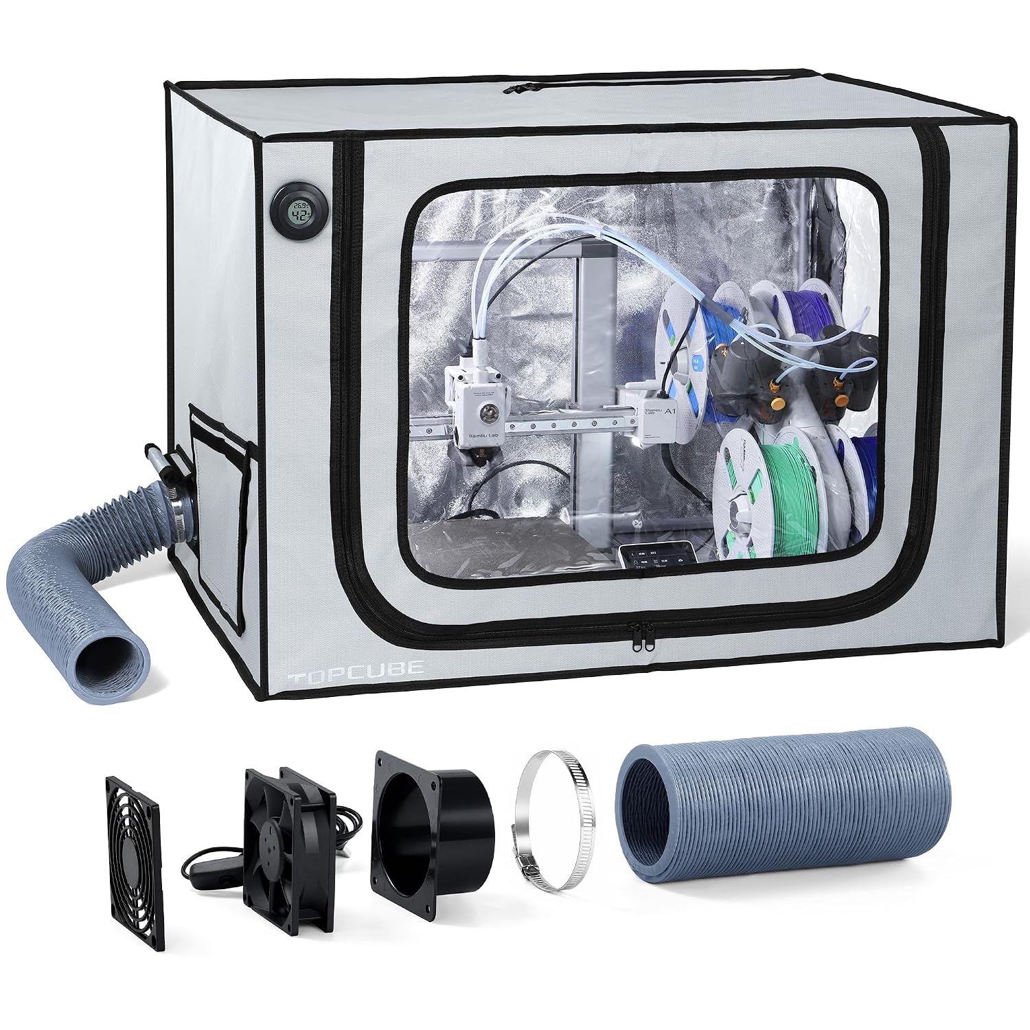 TOPCUBE 3D Printer Enclosure for Bambu Lab A1 Combo with Exhaust Kit