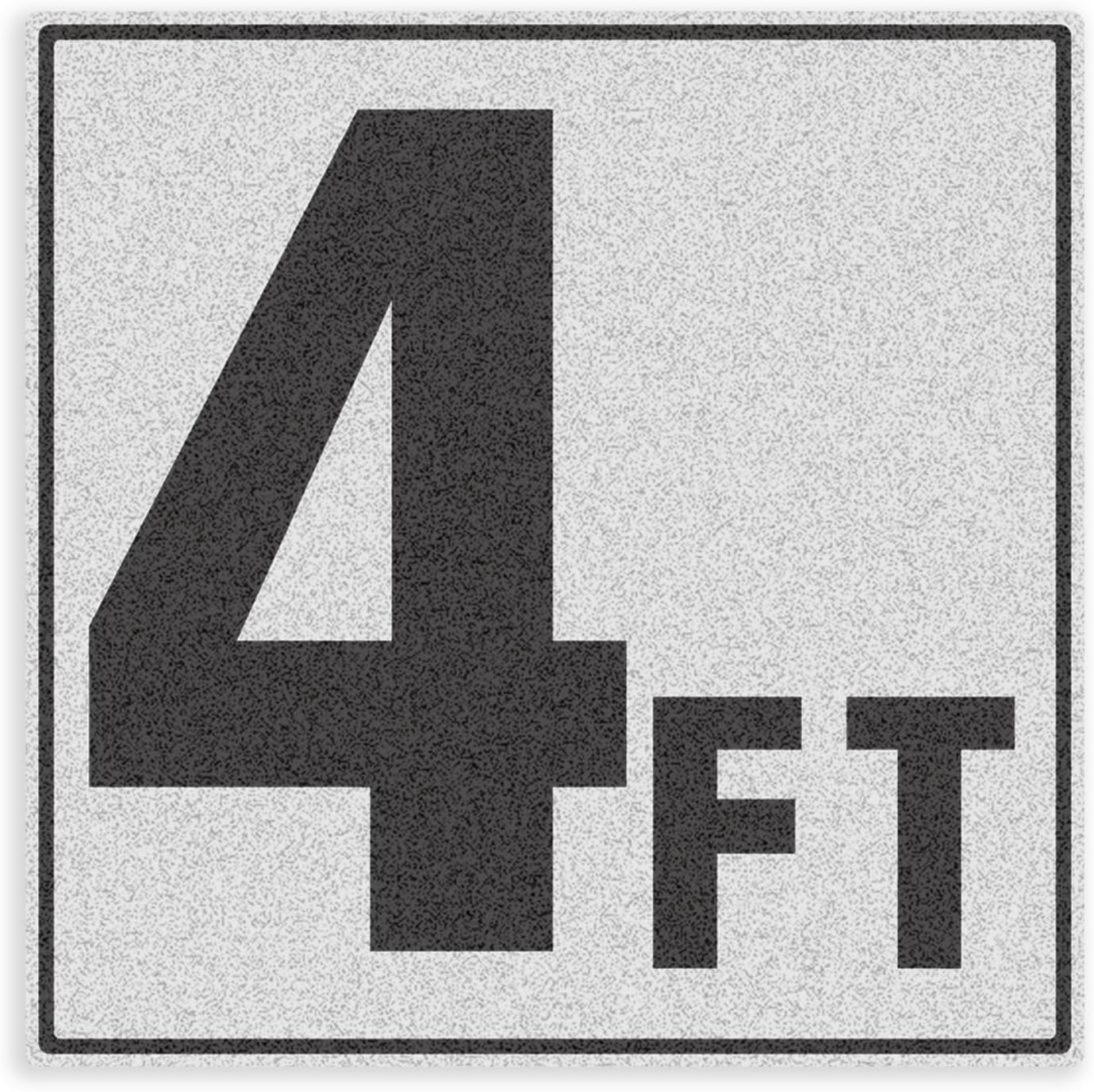 4FT Pool Depth Markers - Joyfulmap 1 Pack 6x6 IN Vinyl Pool Stickers - Adhesive Swimming Pool Number Markers - Safety Signage for Pool Decks - Waterproof Pool Depth Indicator