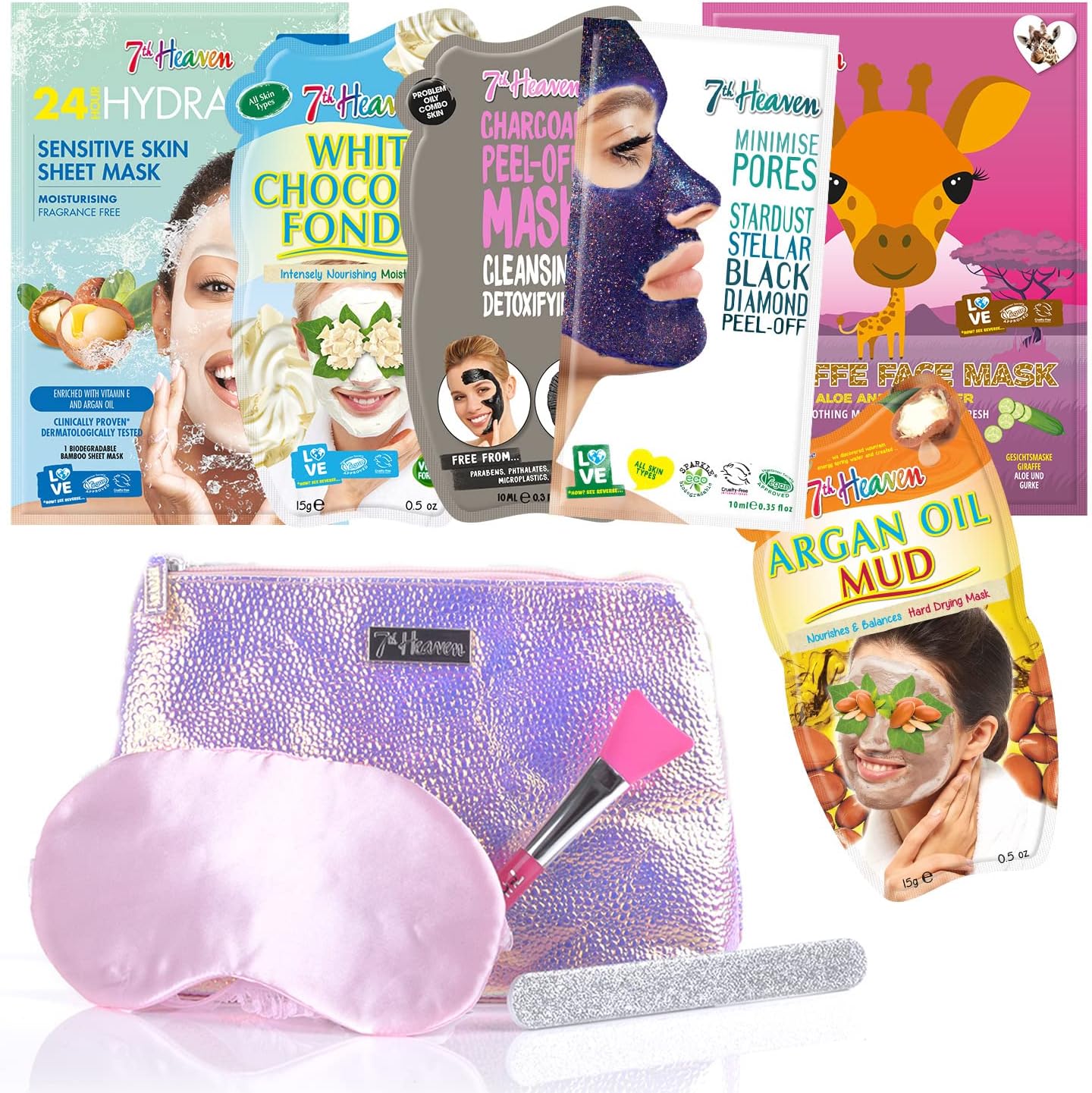7th Heaven Mystery Bag Set (Contains 9 Surprise Face Masks and Beauty Accessories) Pamper Gifts for Women - Genuine 7th Heaven Face Masks Skincare