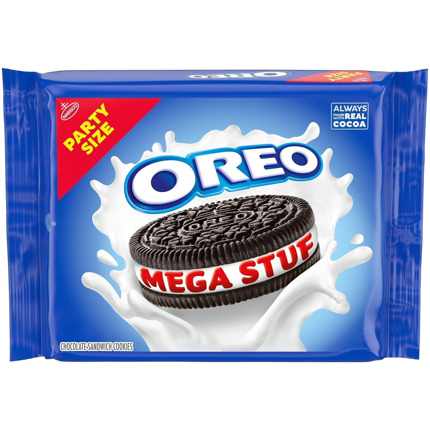 OREO Mega Stuf Chocolate Sandwich Cookies, Party Size, 1 lb 9.35 oz