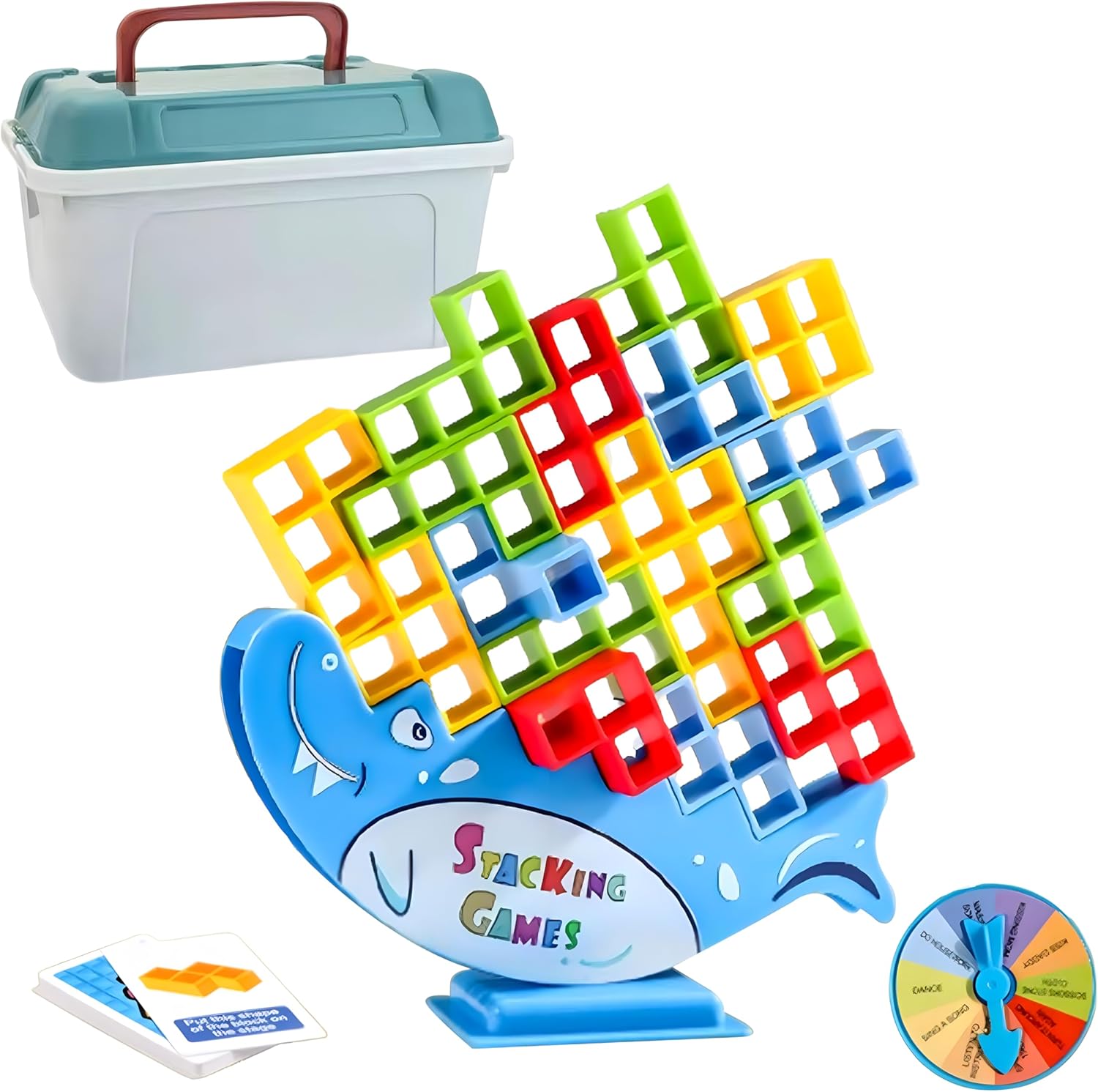 48PCS Tetra Tower Balance Stacking Blocks Game, Board Game for Kids and Adults, Ideal for Family Game Nights, Parties, Travel, and Team Building Activities