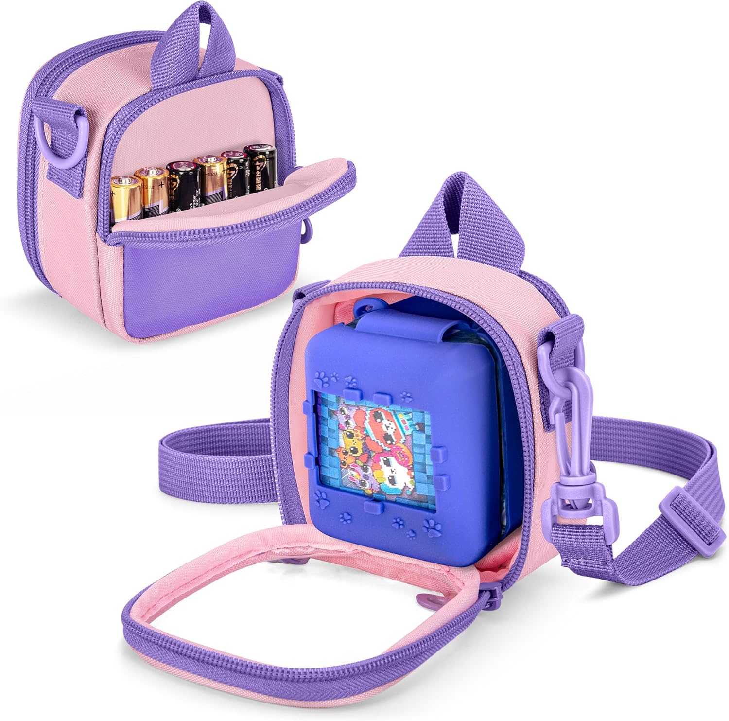 Carrying Case Compatible with Bitzee Interactive Toy Digital Pet, Portable Bag with Shoulder Strap for Virtual Electronic Pet Accessories,Pink (Bag only) Patented Design