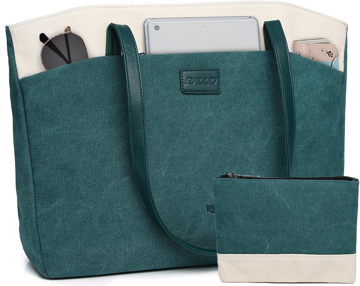 RAVUO Work Laptop Bag for Women, 15.6 Inch Computer Tote Bags