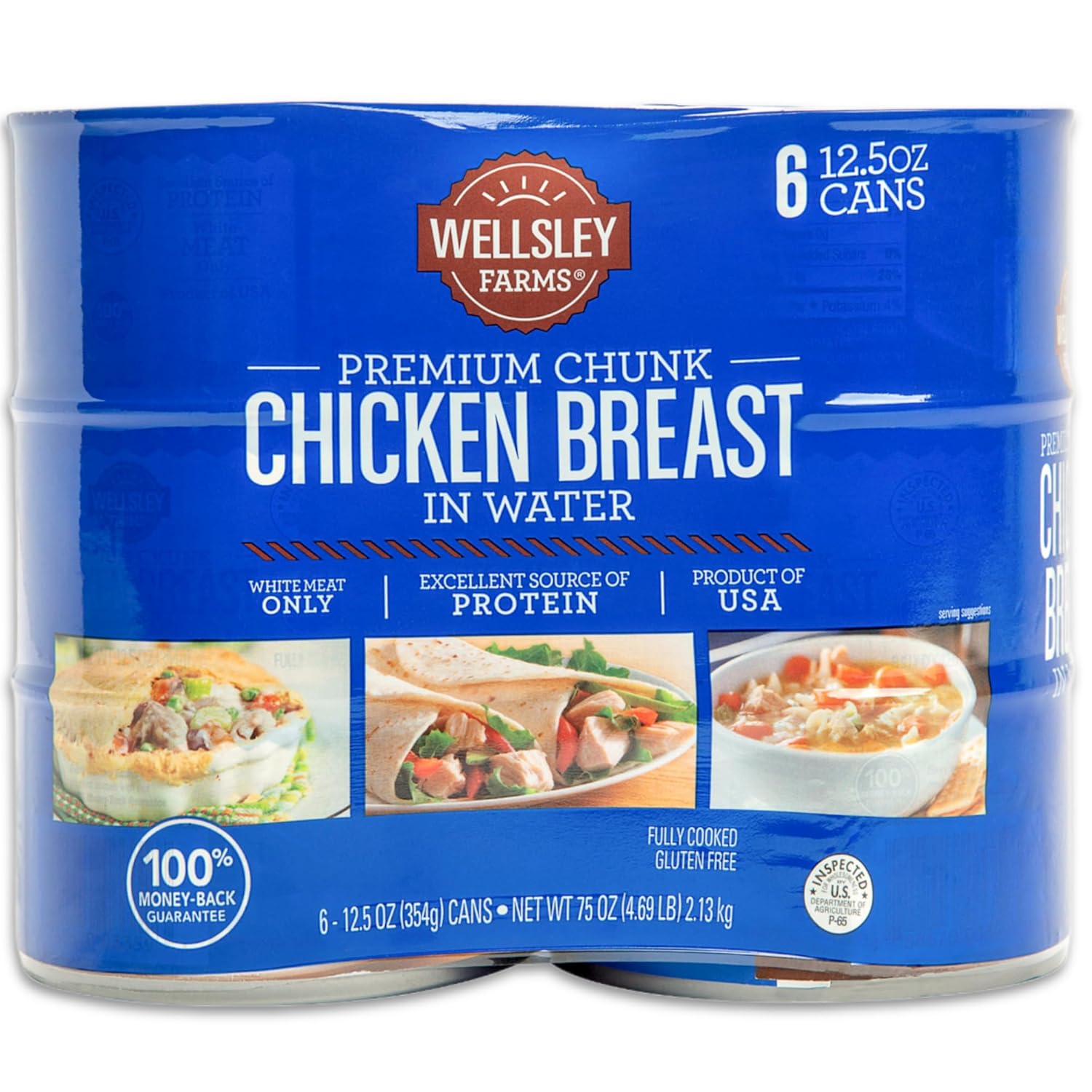 Wellsley Farms White Premium Chunk Chicken Breast in Water, 12.5 Ounce, 6 Count