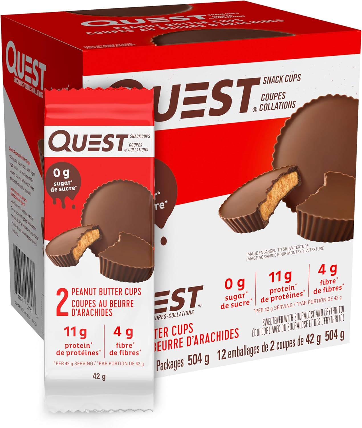 Quest Nutrition High Protein Low Carb, Gluten Free, Keto Friendly, Peanut Butter Cups, 12 Count (Pack of 1) (total- 17.76 Ounce)