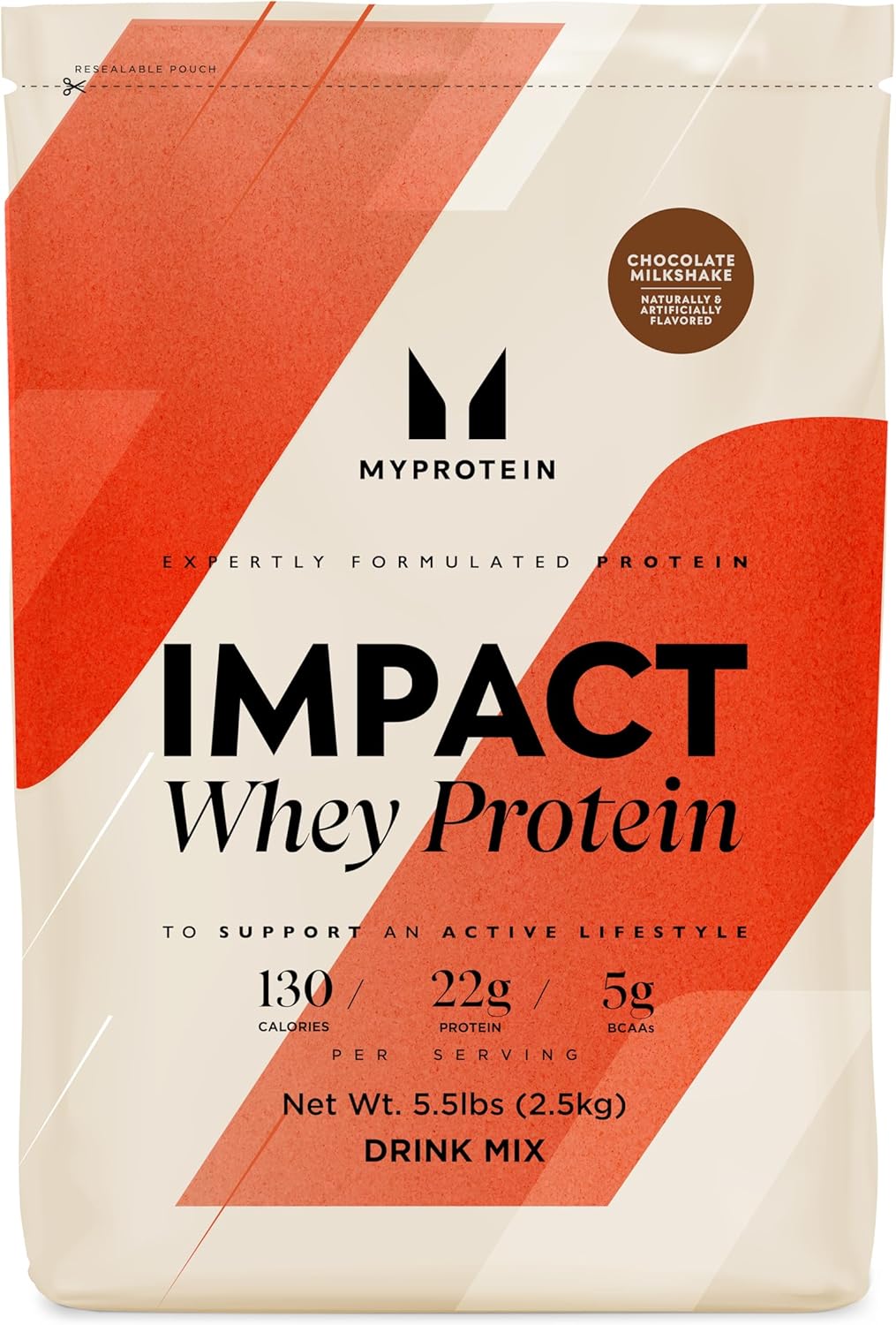 Myprotein Impact Whey Protein Powder, 5.5 Lbs (75 Servings) Chocolate Milkshake, 22g Protein & 5g BCAA Per Serving, Shake for Superior Performance, Muscle Strength & Recovery, Gluten Free