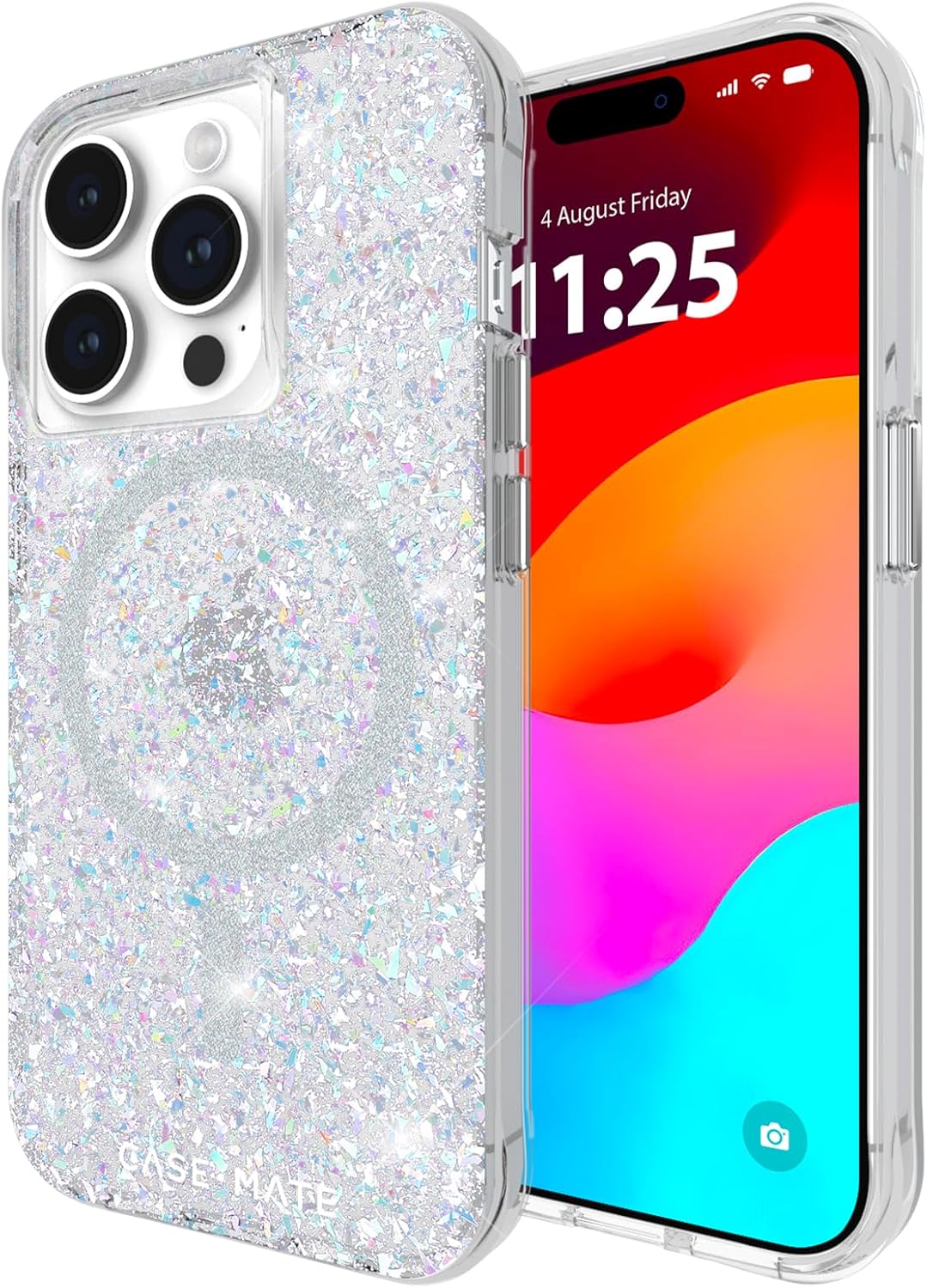 Case-Mate iPhone 15 Pro Case for Women - Compatible with MagSafe - 12ft Drop Protection - 6.1" Stylish Sparkly Magnetic Case for iPhone 15 Pro - Shockproof, Anti-Scratch Phone Cover - Twinkle Disco